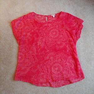 Sonoma Gently worn semi sheer floral top